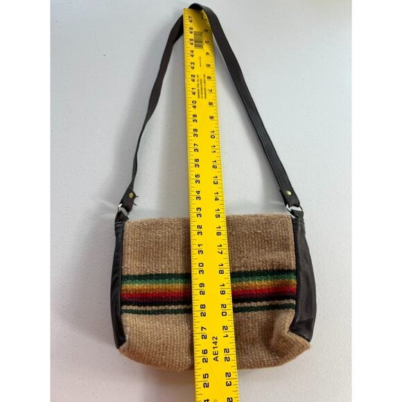 El Paso Shoulder Bag Saddleblanket Co. Southwest Aztec 90% Wool Brown Multicolor - Picture 9 of 12